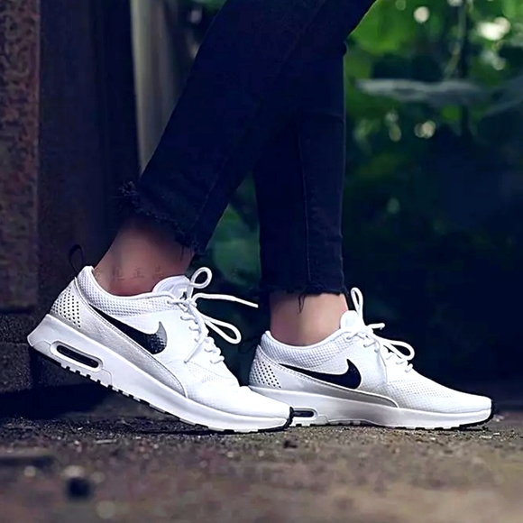 Nike Shoes - Nike Air Max Thea White Black Retro Running Shoes